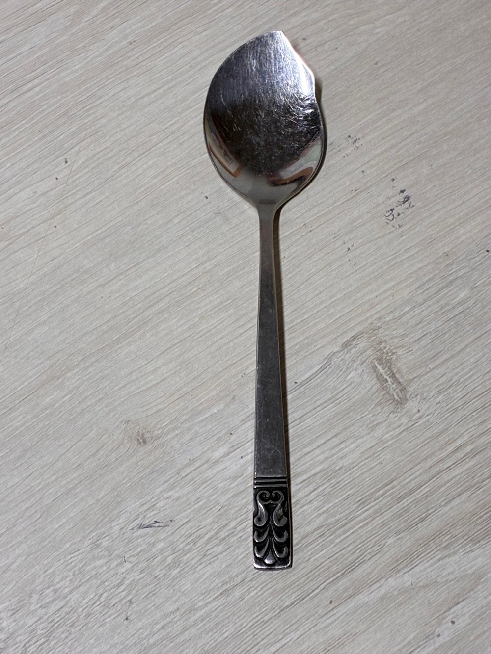 Vintage Carlyle Cameo Stainless Jelly Serving Spoon Hong Kong MCM Flatware